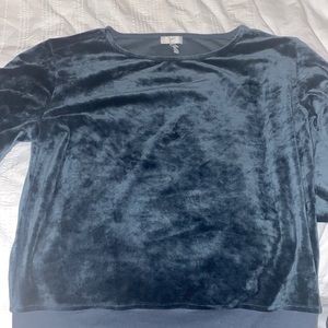 Joie velvet blue puff sleeve sweater